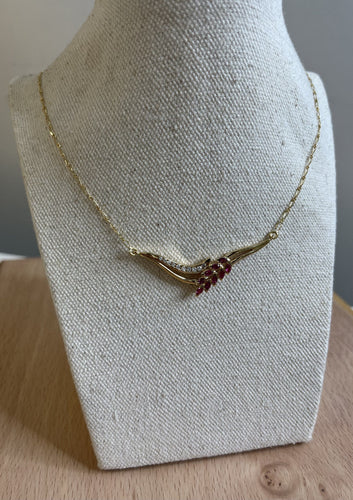 Collier Collier Or avec Rubis et Diamants 58 Facettes 20400000086