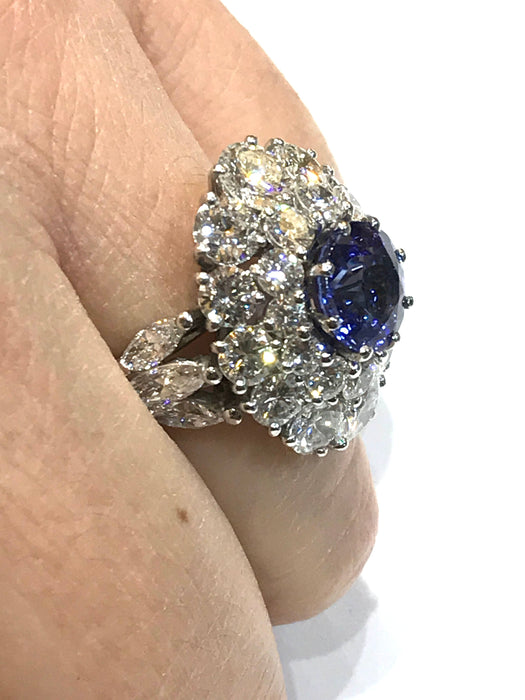 Bague Bague Or blanc Diamants Tanzanite 58 Facettes