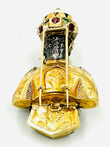 Broche Broche « Maure » Rubis Emeraudes Saphirs Diamants Perle 58 Facettes