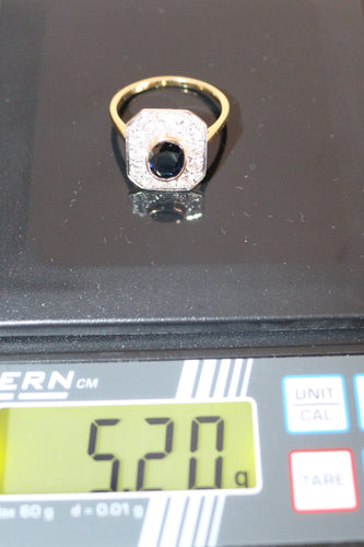 Bague Bague Art Déco, deux ors, saphirs 58 Facettes 522