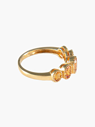 Bague 52 Bague Citrines miel 58 Facettes