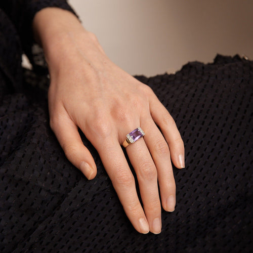 Bague 55 Bague en Or jaune, Améthyste 58 Facettes