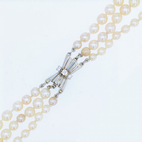 Collier Collier perles triple rang ancien 58 Facettes 22-188