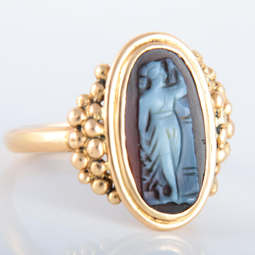 Bague 56 Bague Camée sur onyx 58 Facettes