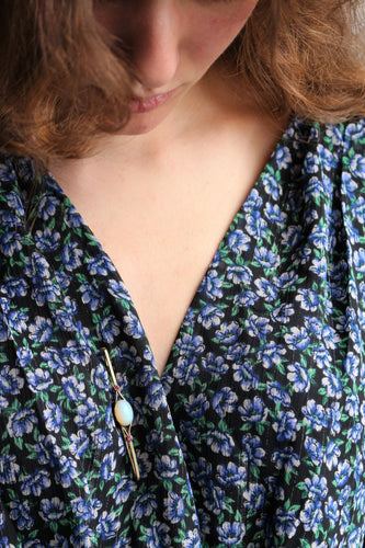 Broche Broche-barrette Art Déco opale et rubis 58 Facettes 528