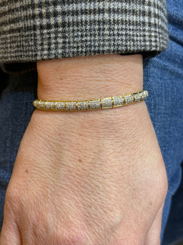 Bracelet Bracelet vintage en or jaune serti de 2,61 ct de diamants 58 Facettes