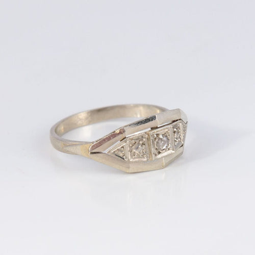 Bague 52 Bague jarretière Art Déco or blanc et diamant 58 Facettes