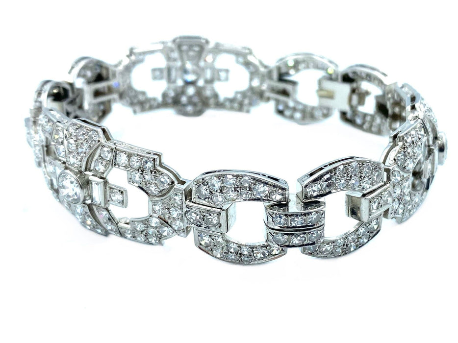 Bracelet Bracelet Art Déco platine et diamants 8ct 58 Facettes