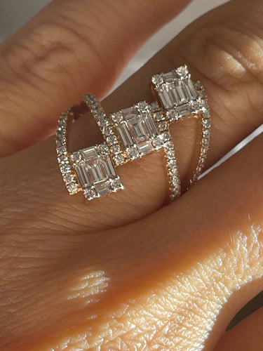 Bague 54 Bague princesse or rose Diamants 58 Facettes