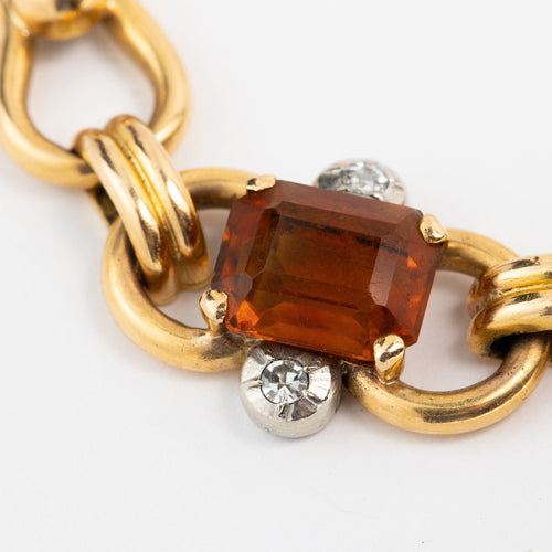 Bracelet Bracelet Or Platine Diamants et Quartz citrine 58 Facettes