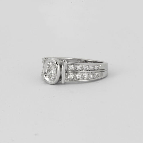Bague 55 FRED - Bague Solitaire Diamant ovale 58 Facettes