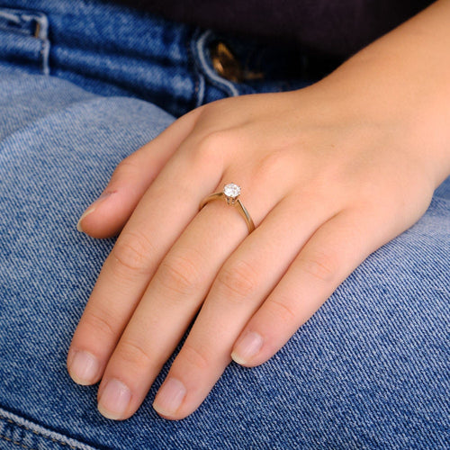 Bague 59 Bague solitaire Diamant 0.58ct 58 Facettes