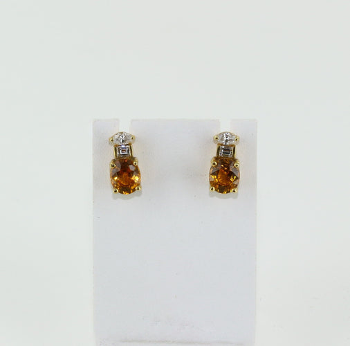 Boucles d'oreilles Boucles d'oreilles citrines et diamants 58 Facettes