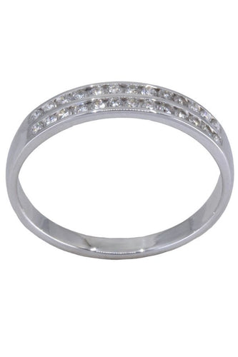 Bague 53 DEMI-ALLIANCE MODERNE DIAMANTS 58 Facettes 059541
