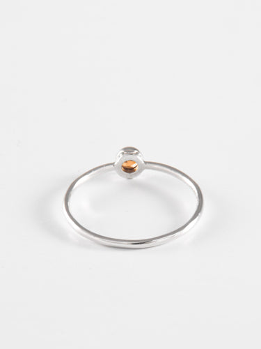 50 Bague Solitaire Saphir Orange et Or Blanc 58 Facettes