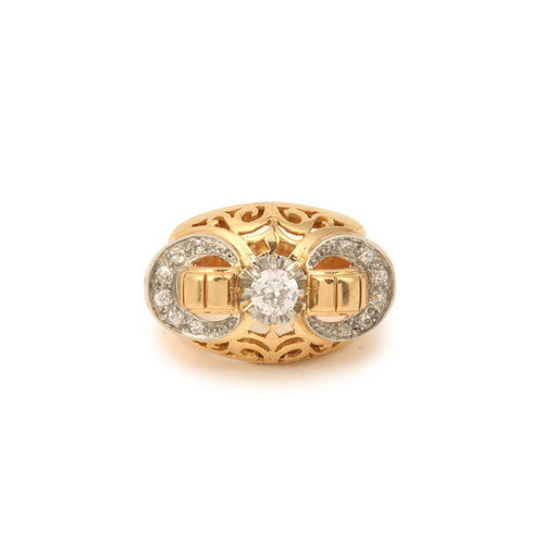 Bague 54 Bague Tank Diamants Or Jaune 58 Facettes BD184