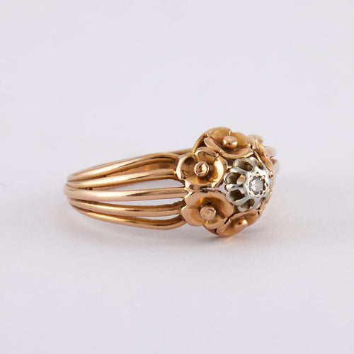 Bague 60 Bague motifs floraux et Diamant 58 Facettes JB21