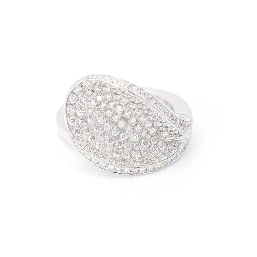 Bague 54.5 Bague Pavée Diamants Or blanc 58 Facettes D359899JC