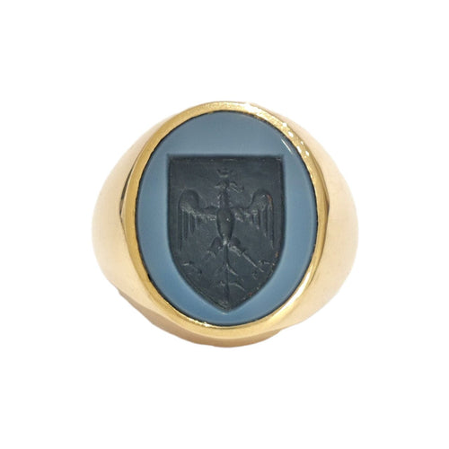 Bague 52 Chevalière armoriée or jaune 58 Facettes 1-1166/2