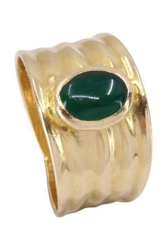 Bague 54 BAGUE MODERNE ÉMERAUDE CABOCHON 58 Facettes 074551
