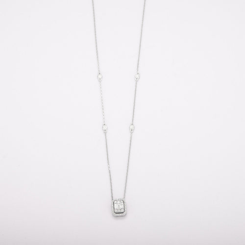 Collier Collier en or blanc et diamants 58 Facettes