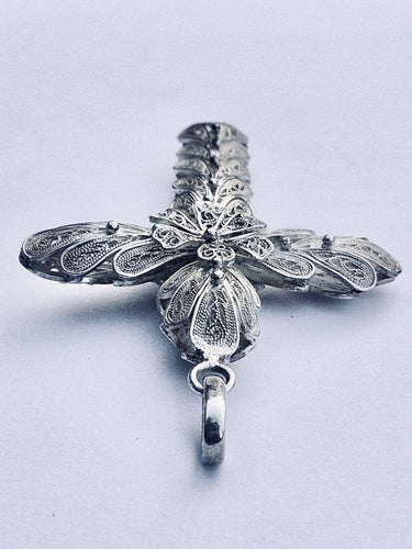 Pendentif Croix En Argent Filigranée 58 Facettes