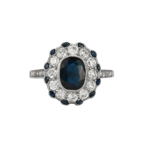 Bague 55 Bague Marguerite Saphirs Diamants 58 Facettes