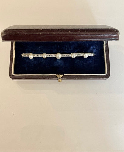 Broche Broche Barrette Platine Diamants Perles Fines 58 Facettes 1068846