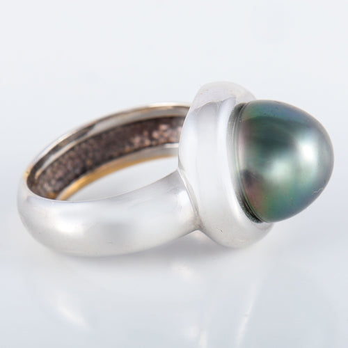 Bague 53 Bague Perle grise 58 Facettes C23