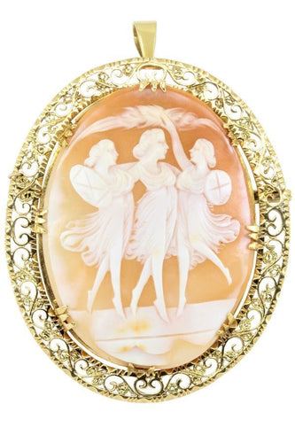 Broche BROCHE PENDENTIF CAMÉE ART NOUVEAU 58 Facettes 046111