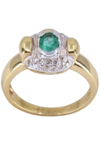 Bague 56 BAGUE ÉMERAUDE DIAMANTS 58 Facettes 075771