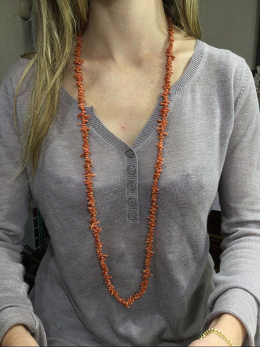 Collier Sautoir En Corail Rouge 58 Facettes