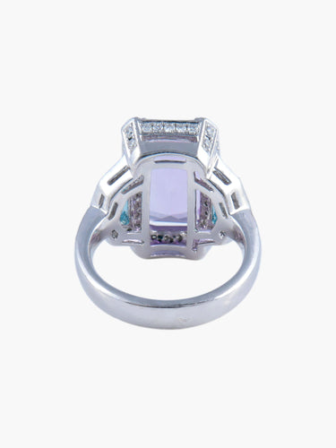 Bague 52 Bague Améthyste Topaze Diamants 58 Facettes