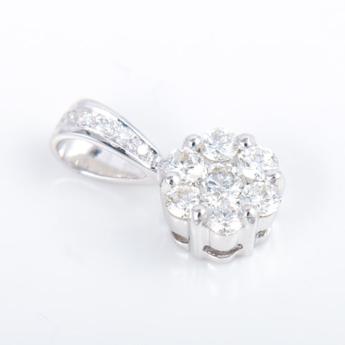 Pendentif Pendentif or blanc et diamants 58 Facettes