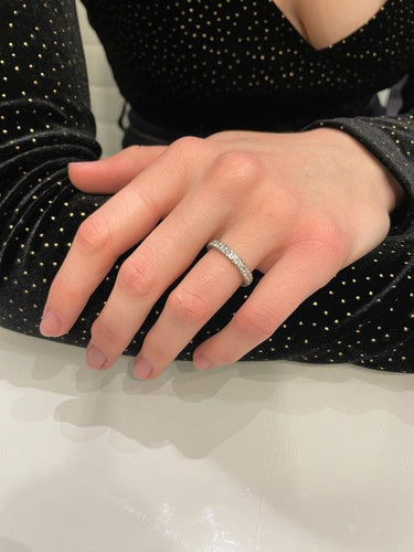 Bague 52 ALLIANCE DIAMANTS EN PLATINE 58 Facettes 061221