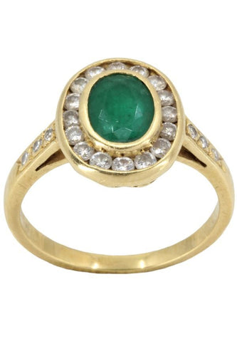 Bague 54 MARQUISE MODERNE ÉMERAUDE ET DIAMANTS 58 Facettes 054761