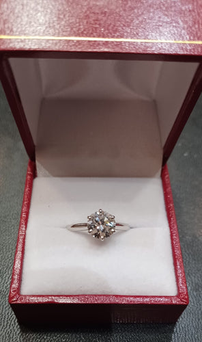 Bague 51.5 Solitaire en Or gris & Diamant 58 Facettes