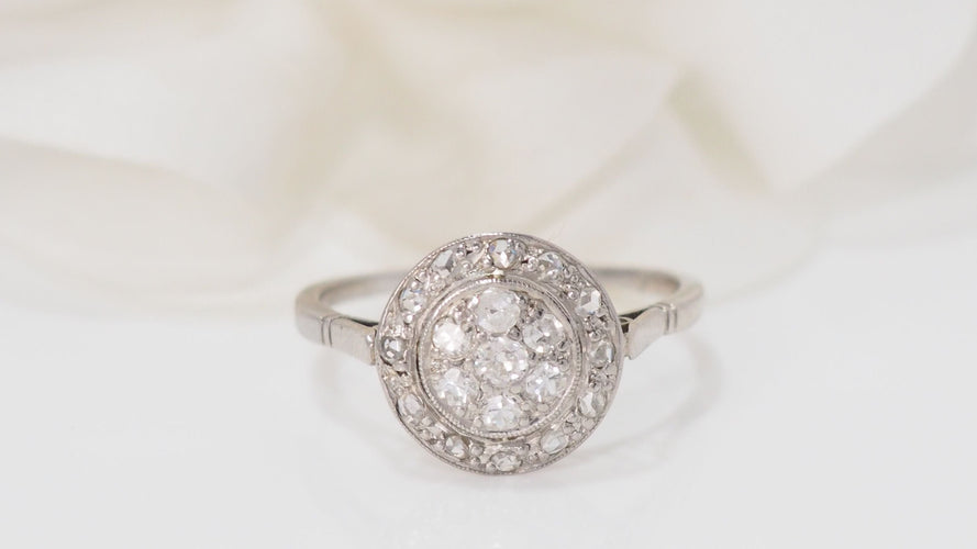 Bague 55 Bague Art Déco Platine Diamants 58 Facettes 31441