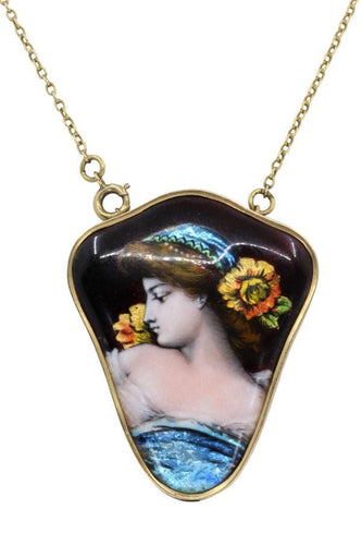 Collier COLLIER ANCIEN ÉMAIL DE LIMOGES 58 Facettes 059471