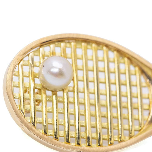 Pendentif Broche / Pendentif Raquette de tennis Perles Or jaune 58 Facettes D359908JC