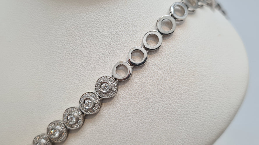 Collier Collier en Or blanc, diamants 58 Facettes