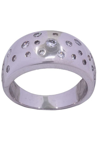 Bague 56 Bague jonc Or blanc DiamantsBAGUE JONC DIAMANTÉS 58 Facettes 078501