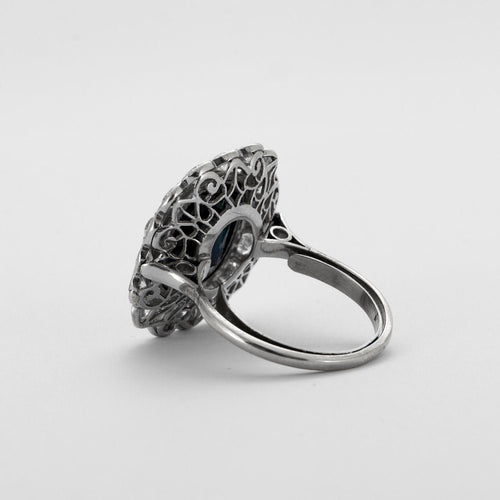 Bague 57 Bague Marguerite Saphir Diamants 58 Facettes