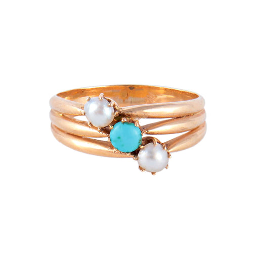 Bague 58 Bague Perles Turquoise 58 Facettes