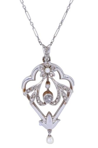 Collier COLLIER ART-DÉCO PERLE ET DIAMANTS 58 Facettes 081901