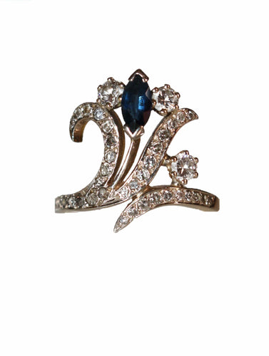 Bague 55 Bague Aigrette Diamants Saphir 58 Facettes 553