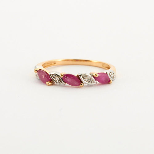 Bague 53 Bague Or jaune Rubis Diamants 58 Facettes