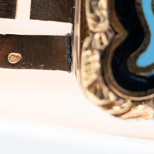 Bracelet Bracelet manchette Hiéroglyphes émaillés Or jaune 58 Facettes