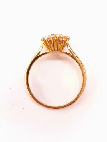 Bague 54 Bague marguerite saphir et diamants 58 Facettes FA-5