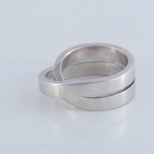 Bague 53 CARTIER - bague double anneau, or gris 58 Facettes